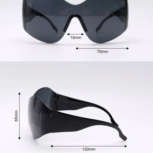 SOLD - NEW Oval Black Tinted Sunglasses - Picture 8 of 10
